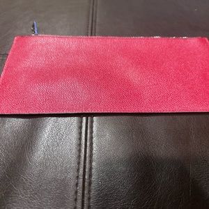 Coach Red Textured Leather Long Pouch Zipper Wallet